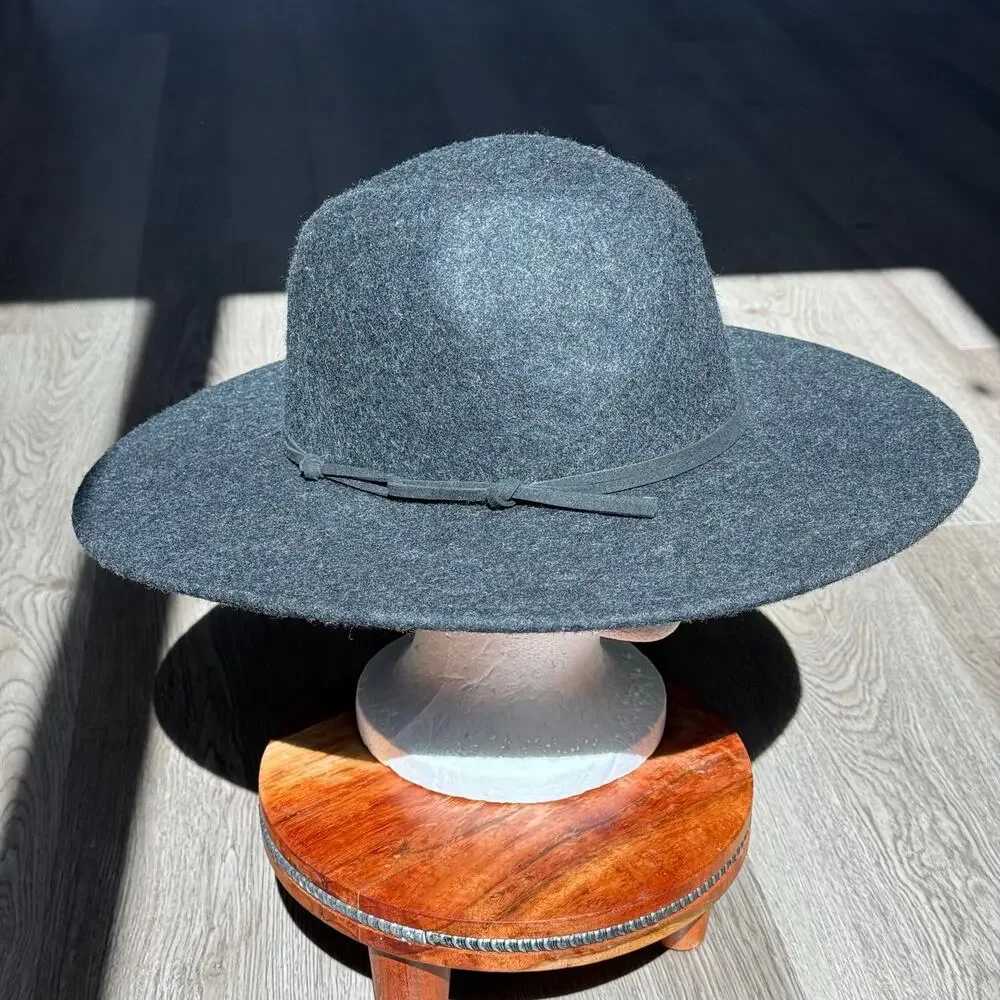 Universal Thread 100% Wool Rancher Hat Black Wide Brim Fedora Boho Western Sz M